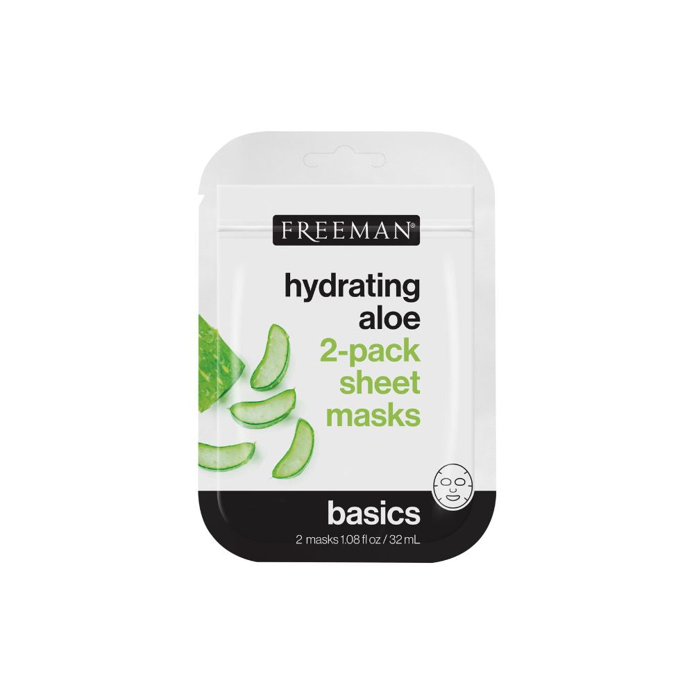 Mascarilla Facial Basic Hidratante Aloe 2 unidades Freeman